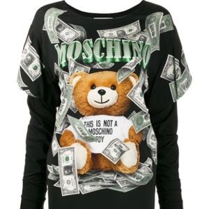 Moschino Money-Print Teddy Bear Dress.
